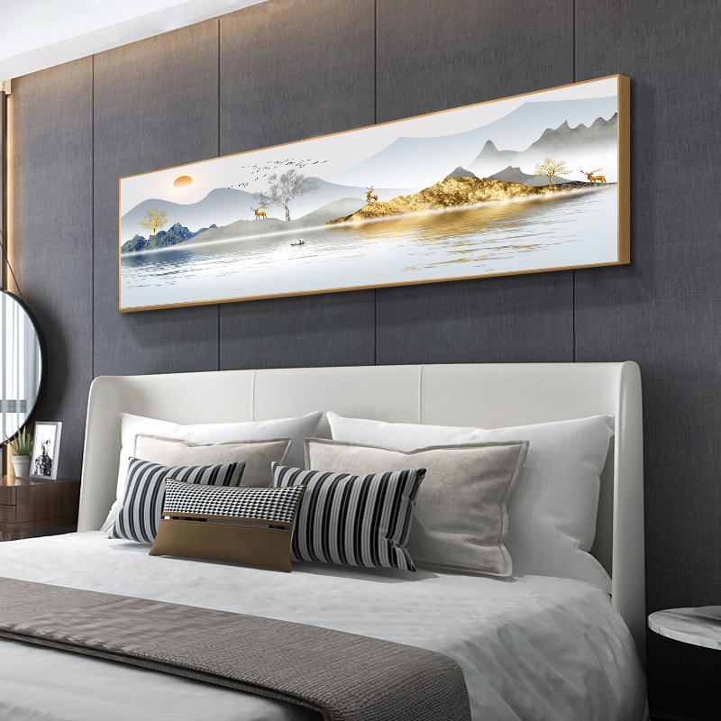 Modern Minimalist Living Room Decoration Painting Light Lavish Gold Mountain Scenery Bedroom Bedside Painting Wall Painting Wall Painting Wall Painting Wall Painting Porcelain Hanging Painting-Taobao