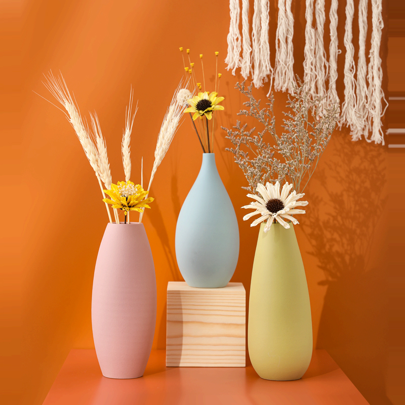 Nordic simple ins dry flower decoration small vase ornaments net Red living room flower arrangement TV cabinet Ceramic home accessories