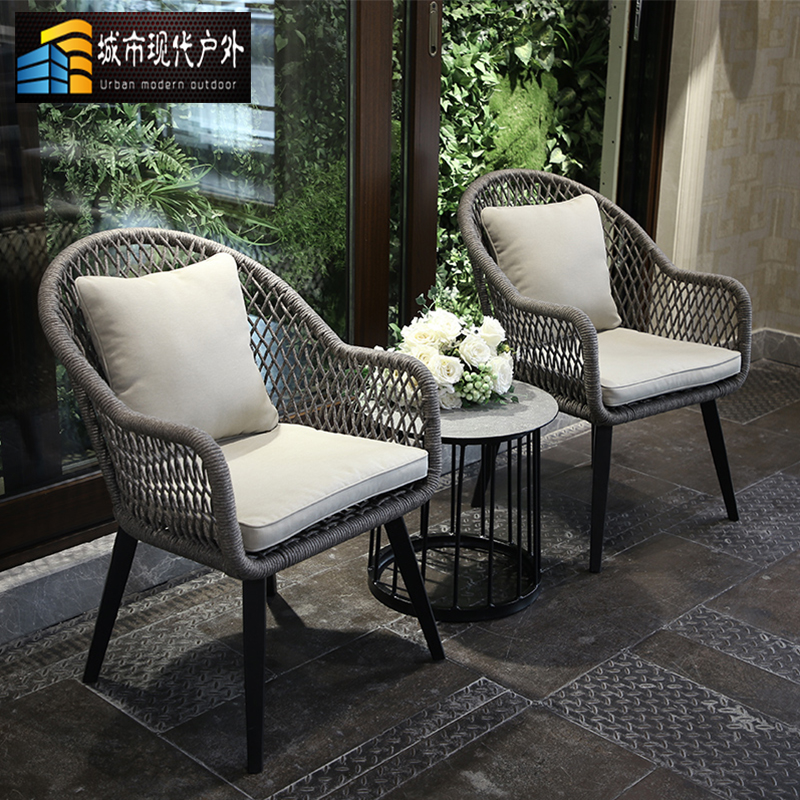 Outdoor table and chair Three piece balcony courtyard tablesroom chambersVilla gardensGarden room chair combination
