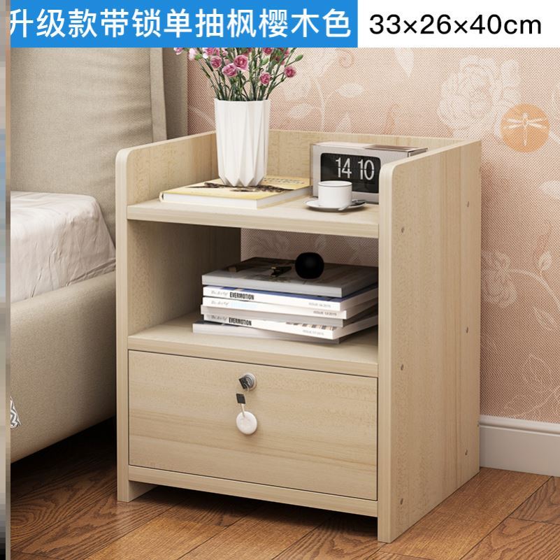  Bedroom Bed Head Cabinet With Lock Drawer Cabinet Economy Type Brief Wooden Home Storage Cabinet Small Cabinet