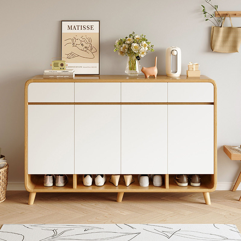 Shoe cabinet, large-capacity entrance cabinet for home entrance, integrated 2023 new popular model, solid wood color shoe rack for storage outside the corridor