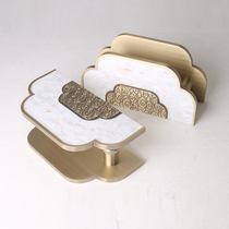 Glass door handle Xiangyun large handle inlaid with platinum grade natural shell Chinese style box sliding door handle set