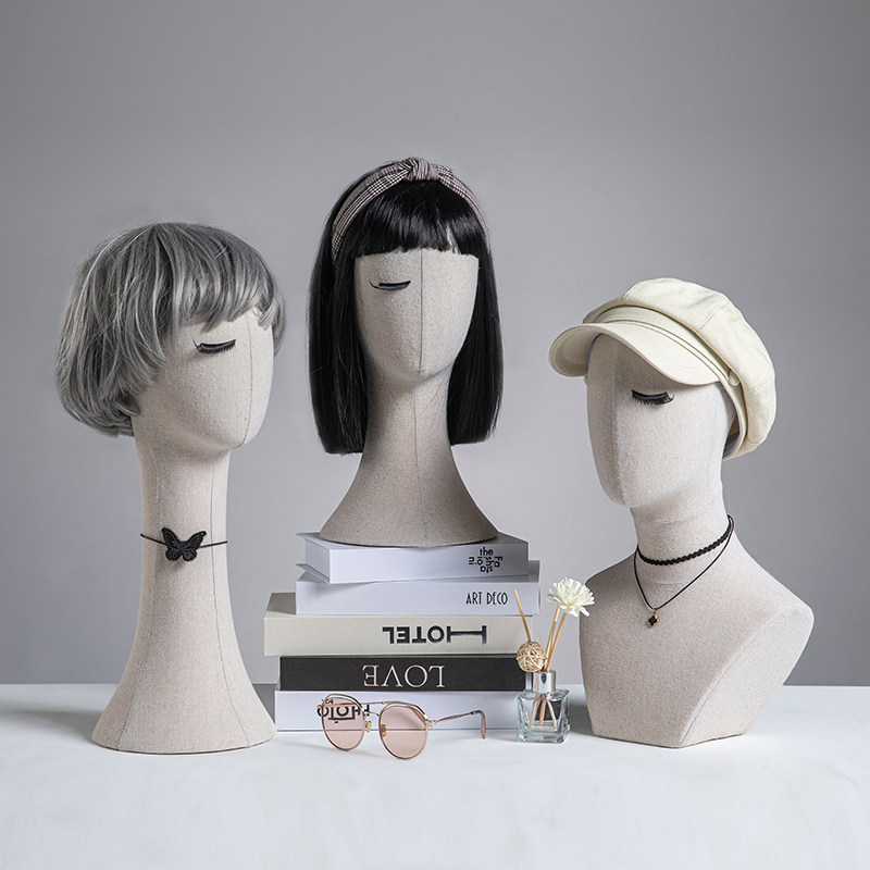 Inro Bao, model, head, mold, clothing, ornament, store, dummy head, jewelry, hat, hat, scarf, hat, rack, display stand