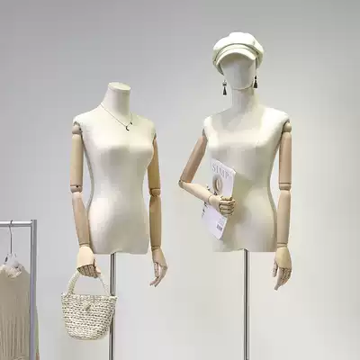Clothing store female model props half-body window mannequin doll Korean model shelf Women's human body display shelf