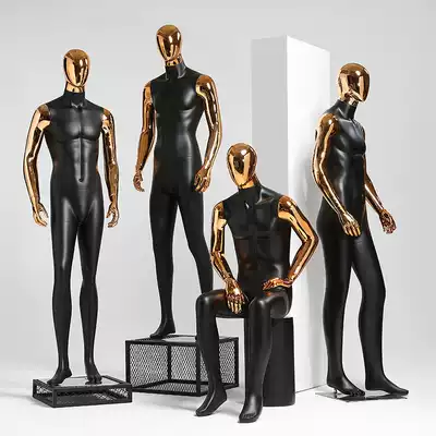 Male model props full body Men's window full body dummy Taiwan Tide brand clothing store high-end gilded model