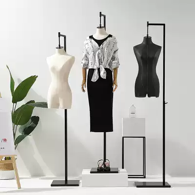 High-end clothing store hanging model shelf men and women half dummy table window hanging display stand model props female