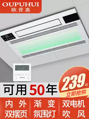 Oupuhui Liangba Lighting Two-in-One Kitchen Embedded Integrated Ceiling Cold Fan Air Conditioning Powder Room Cold Ba