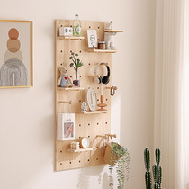 Perforated board wall storage rack without punching background wall display rack wall bookshelf wall hanging board storage rack can