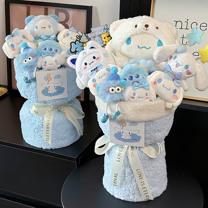 Cinnamon Dog Plush Bouquet Doll Birthday Gift Premium Gift for Girlfriends, Best Friends, and Valentine's Day