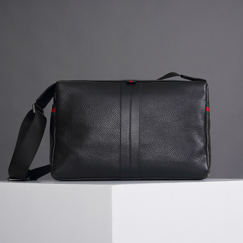 New cowhide men's bag leather shoulder bag soft leather crossbody bag full leather Korean version business casual backpack tide