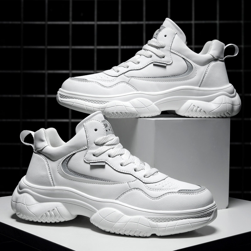 aij men shoes spring high cylinder shoes men genuine leather youth tide casual thick bottom old daddy shoes non-slip sneakers summer net shoes