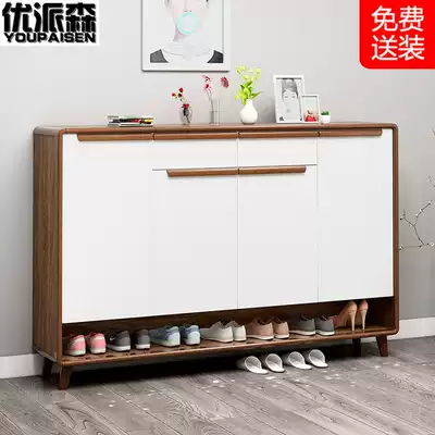 Solid wood shoe cabinet Large-capacity storage entrance cabinet partition cabinet household door entrance shoe cabinet simple modern balcony cabinet