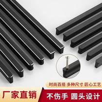 Handle black T-type silver edge Brief minimalist American European-style cupboard Wardrobe Kitchen handle Drawers Cross Border