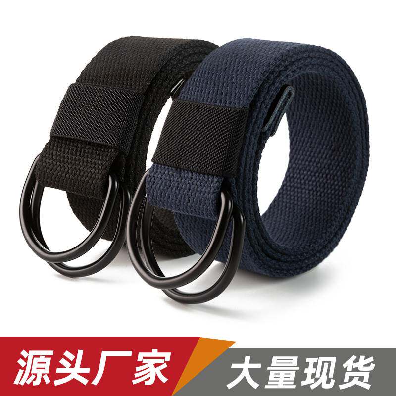New 3 8cm double-ring buckle belt for men and women casual canvas belt woven belt can be extended manufacturers