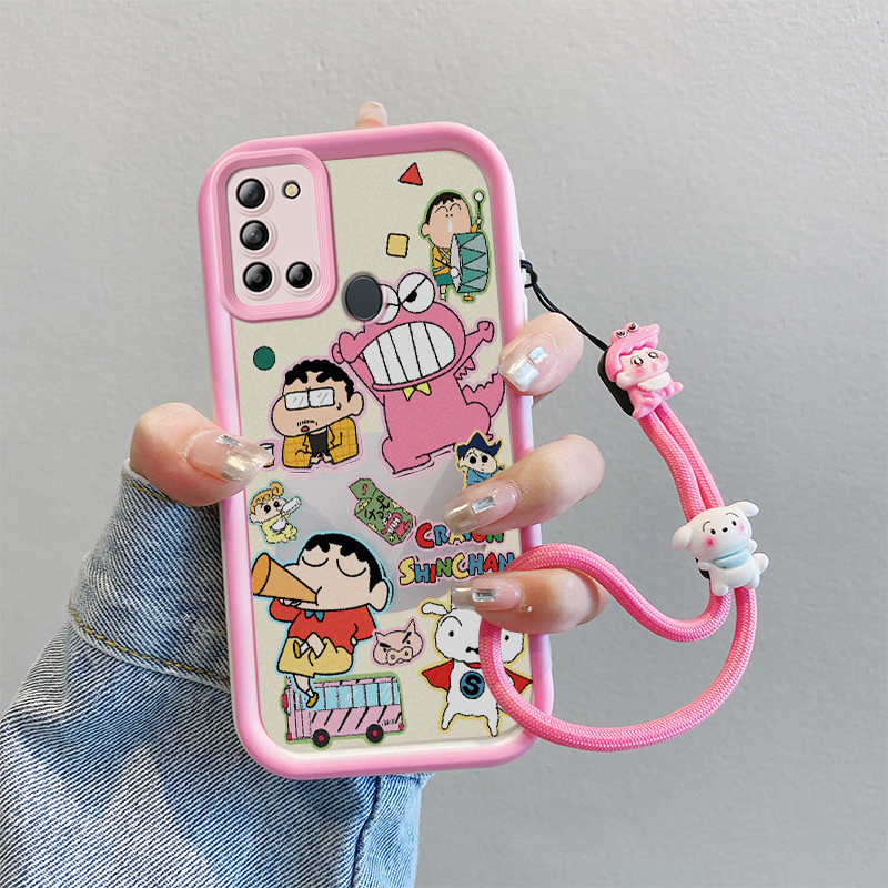 Suitable for Samsung A21S Phone Case, Japanese and Korean Style, Galaxy A21S Protective Cover Sm-A217F, Personalized Cartoon Trendy Girl Samsung Cute Girl A217F Fashion Sx A21S Wrist Strap