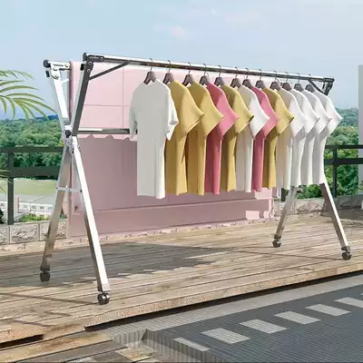 Stainless steel drying landing household folding indoor and outdoor clothes hanger balcony shai bei hanger X hanger