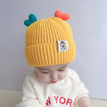 Baby hat fall winter baby wool hat for boys and girls baby cute super cute love cold hat pullover hat Han