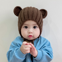 Baby hat autumn and winter baby wool hat warm cute super cute girl pullover hat boy knit ear protection hat