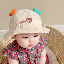 Baby sun hat spring and summer pure cotton newborn baby fisherman hat 6-12 months cute super cute love basin hat