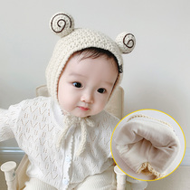 Newborn hat fall winter warm male and female baby pullover hat Korean cute super cute warm children's wool hat