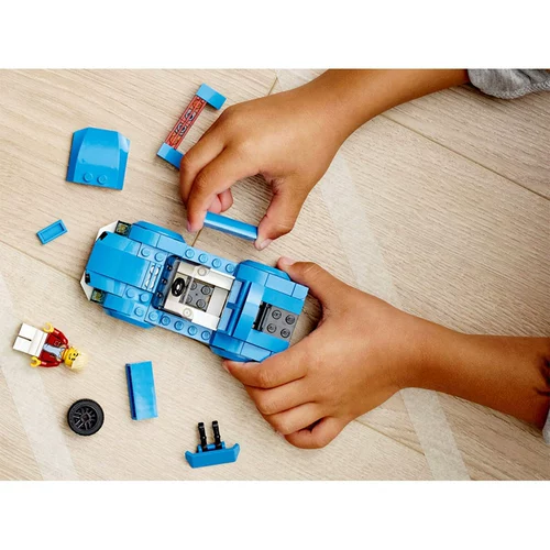 Lego, синий гоночный автомобиль, конструктор, модель автомобиля, подарок на день рождения