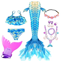 Комплект из трех предметов из синей марли + розовый венок + 5 ожерелий + ласты