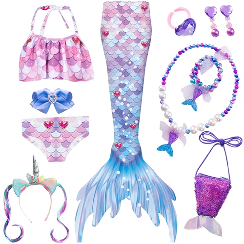 Летний купальник, детский раздельный наряд маленькой принцессы, крой «рыбий хвост»