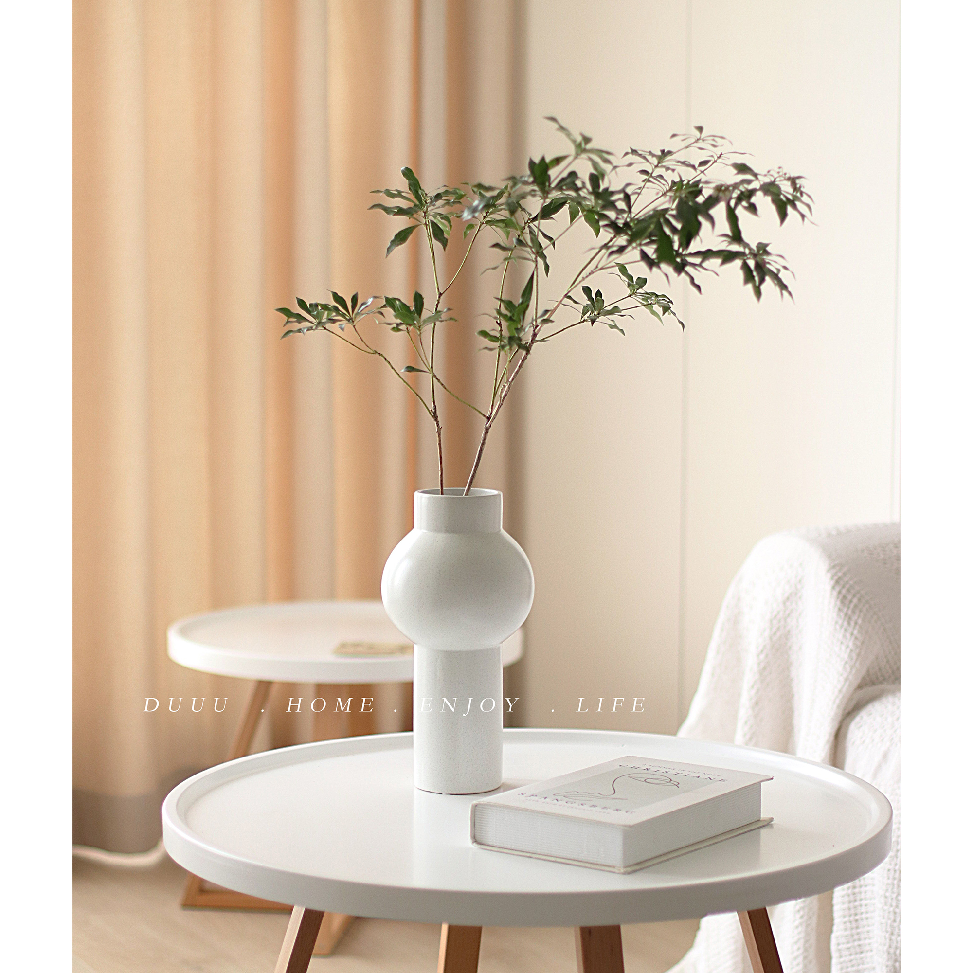 duuuhome modern minimalist creative ceramic drying flower horse drunk wood white vase decoration living room desktop flower