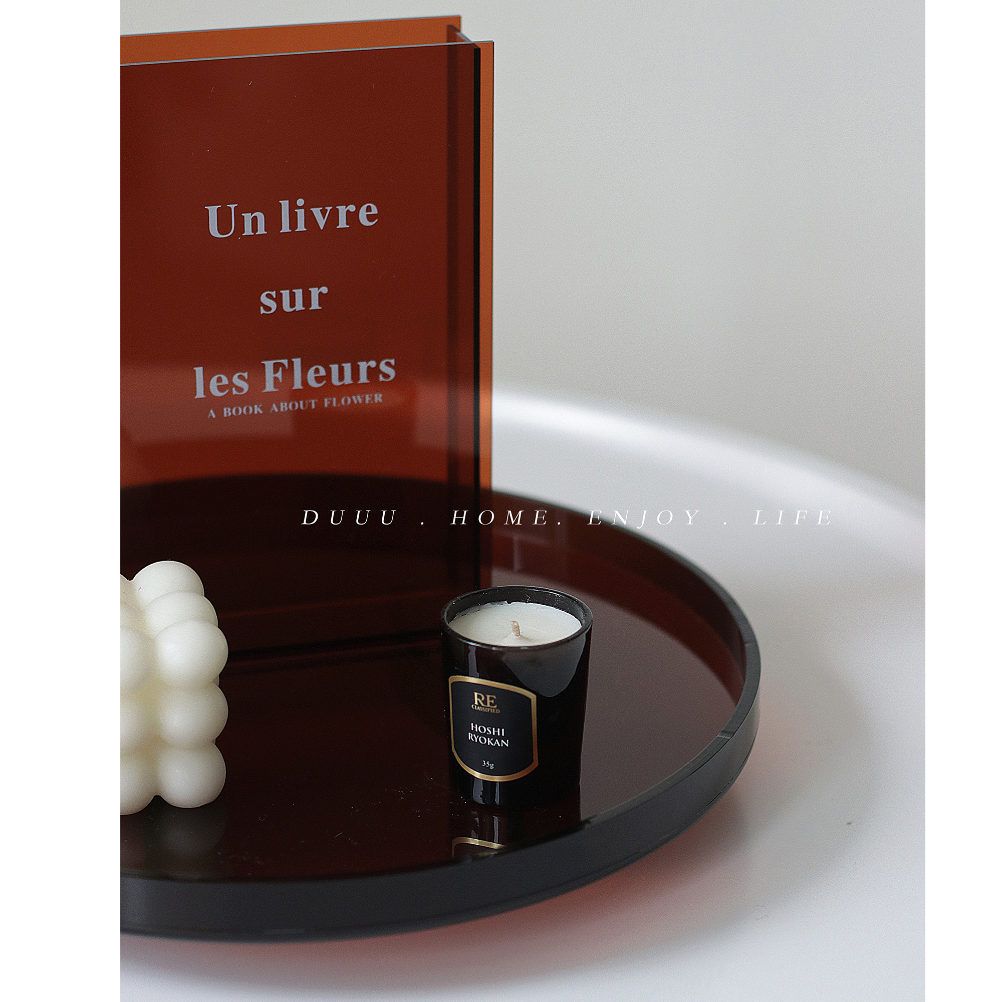 duuuhome Nordic style ins acrylic tray jewelry storage cup plate round tray porch decoration