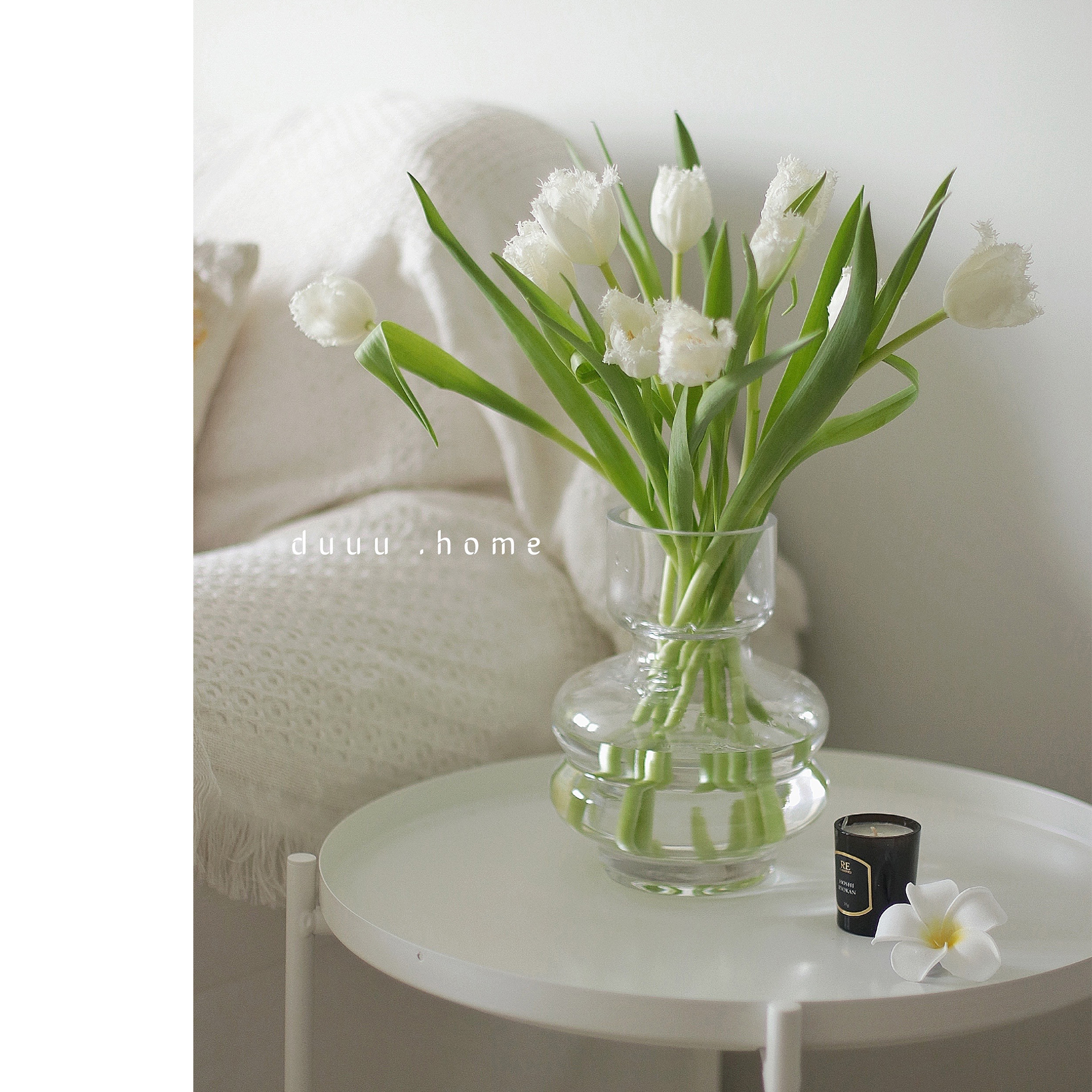 Creative glass vase transparent vase arrangement modern minimalist home living room model room soft decoration decoration Nordic