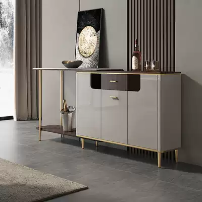 Yang Yingyi light luxury Rock board dining cabinet household kitchen living room small apartment modern simple retractable cabinet