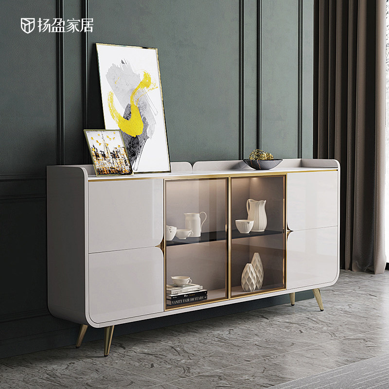 (special price clearing house) light extravagant rock plate dining side cabinet modern minimalist home ultrathin disposal cabinet living-room tea water cabinet-Taobao