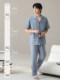 Men's Pajamas Summer Pure Cotton Short-Sleeved Long Pants Home Wear Thin Summer All-Cotton Loose Large Size High-End Set