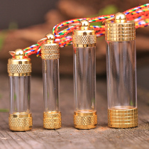 Transparent hollow bottle Gawu Box Rune Tube Amulet Cinnabar Pendant Empty bottle can open Manna pill bottle pendant