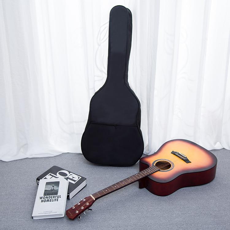 Factory Made 38 Inch -41 Inch Oxford Cloth Waterproof Thickened Double Shoulder Ballad Full Black Guitar Bag Plus Cotton Handbag-Taobao