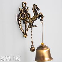 Retro nostalgic style animal door bell metal iron bell wind chime hanging wall horse shape customization