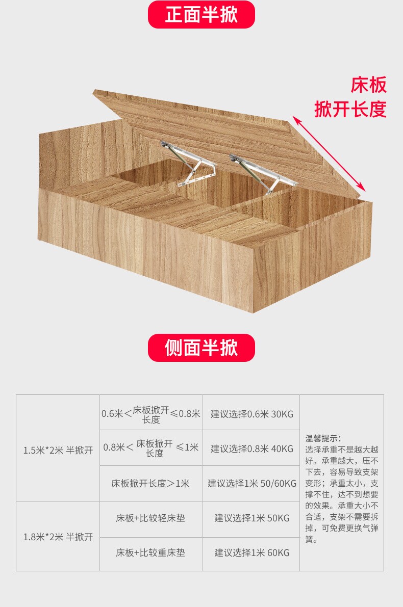 Подъемное приспособление 家具五金榻榻米气撑架 床层升降支撑器 高箱双人床支架升降液压杆 German/only banquet