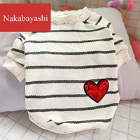 FA DOU COUGI Толстая собачья одежда Черно -белая полосатая любовь круглый воротни