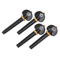 Musical instrument accessories carved abalone shell violin knobs ebony tuning shaft violin knobs
