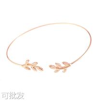 European and American foreign trade jewelry simple and versatile metal copper leaves womens bracelets and bracelets customized