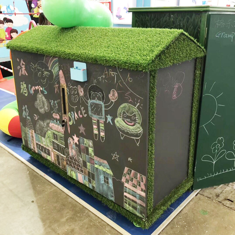 Kindergarten outdoor toy container outdoor large block toy cabinet rain-proof and graffiti cabinet locker