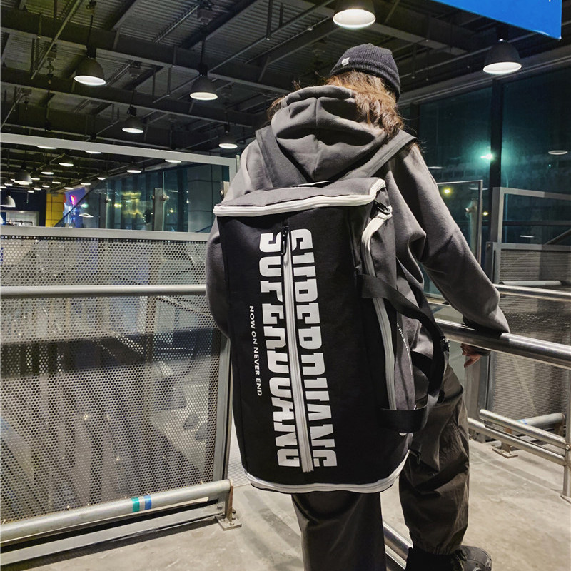 Tide brand large-capacity travel bag letter backpack men's travel large backpack outdoor mountaineering bag sports fitness bag women