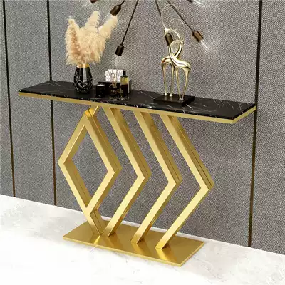 Light luxury entrance table Modern simple long case New Chinese style entry cabinet Marble wall narrow table Hotel entrance table