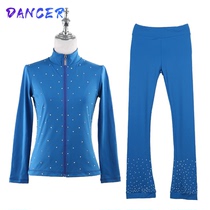 Figure skating training clothes girls skating clothes customized childrens adult skating pants high elastic breathable zipper tops
