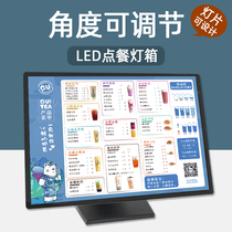Milk tea shop menu display board illuminated bar led order light box price list design desktop desktop billboard