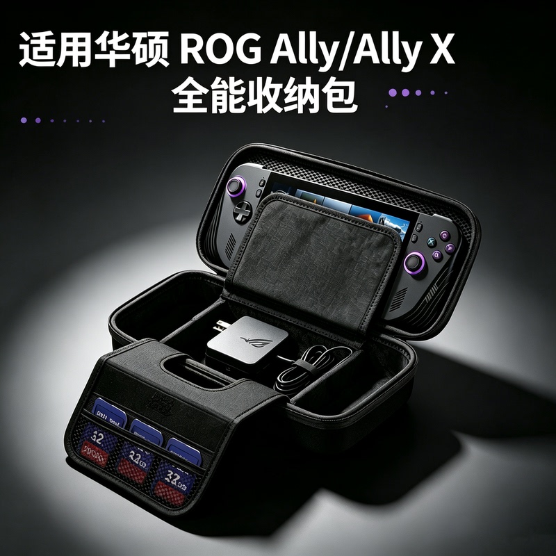 Compatible with Asus Rog Ally Handheld Console Ally X Storage Bag Rog Handheld Bag Streaming Game Console Rog Allyx Portable Storage Bag Stand Protective Case Cover Asus 2Nd Generation Accessories