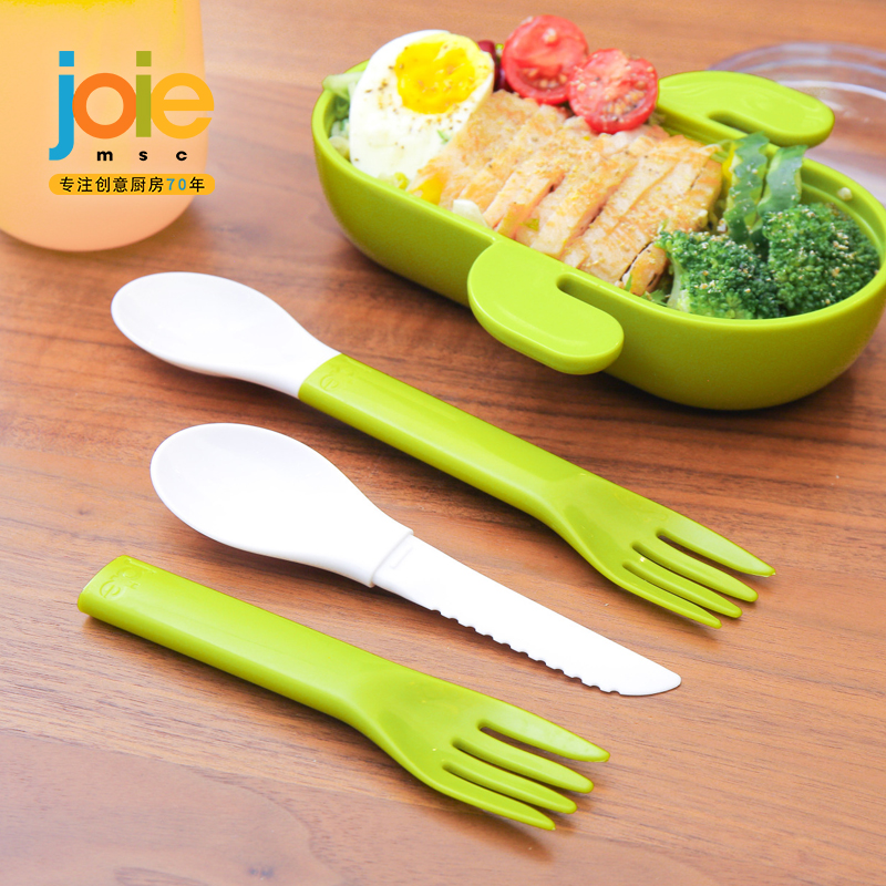 Canada Joie Portable Cutlery Outdoor Camping Knife Fork Spoon Three Suits Western Meal Salad Multifunction Children Use-Taobao