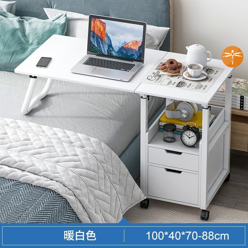 Bedside table integrated mobile table bedside hanging table manual lifting desk dual-use bed table side style