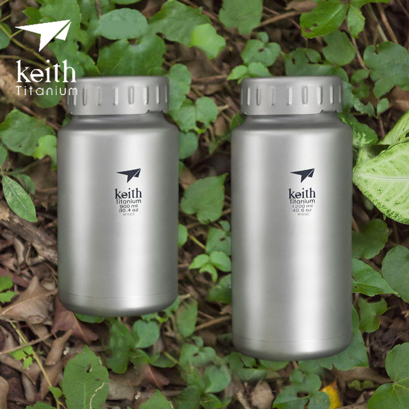 Keith Pure Titanium Wide-Mouth Kettle Outdoor Mountaineering Sports Water Bottle Large Capacity Direct Drinking Titanium Water Cup Healthy Titanium Kettle