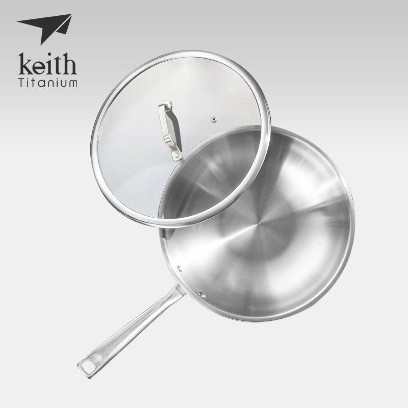 keith armored titanium wok heart world household 4L large capacity wok portable outdoor cookware camping cookware